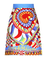Short Carretto-print twill skirt - | Dolce & Gabbana