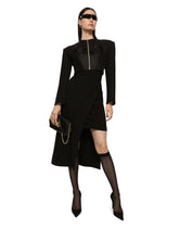 Calf-length skirt with jersey mini skirt - | Dolce & Gabbana