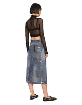 Patchwork denim midi skirt - | Dolce & Gabbana