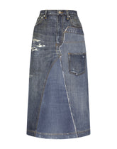 Patchwork denim midi skirt - | Dolce & Gabbana
