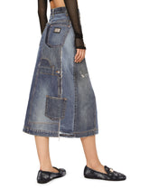 Patchwork denim midi skirt - | Dolce & Gabbana