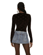 Denim mini skirt with rips - | Dolce & Gabbana