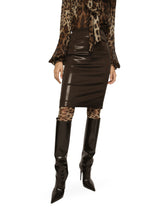 Midi skirt in shiny satin - | Dolce & Gabbana