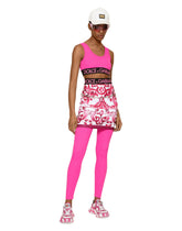 Majolica-print technical jersey short skirt - | Dolce & Gabbana
