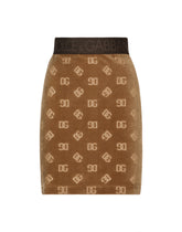 Chenille miniskirt with jacquard logo - | Dolce & Gabbana
