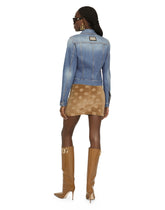 Chenille miniskirt with jacquard logo - | Dolce & Gabbana