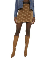 Chenille miniskirt with jacquard logo - | Dolce & Gabbana