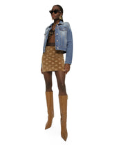 Chenille miniskirt with jacquard logo - | Dolce & Gabbana