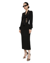 Straight-cut jersey midi skirt - | Dolce & Gabbana