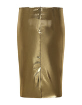 Foiled satin calf-length skirt - | Dolce & Gabbana