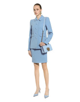 Wool midi pencil skirt with DG logo - | Dolce & Gabbana