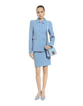 Wool midi pencil skirt with DG logo - | Dolce & Gabbana