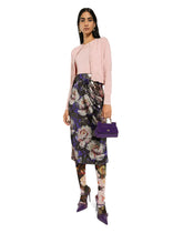 Sequined midi skirt with peony print - | Dolce & Gabbana