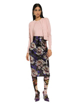 Sequined midi skirt with peony print - | Dolce & Gabbana