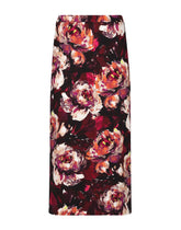 Cady calf-length skirt with peony print - | Dolce & Gabbana