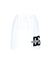 Jersey miniskirt with DG logo patch - | Dolce & Gabbana