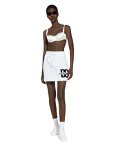 Jersey miniskirt with DG logo patch - | Dolce & Gabbana