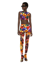 Brocade miniskirt with abstract flower print - | Dolce & Gabbana