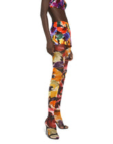 Brocade miniskirt with abstract flower print - | Dolce & Gabbana