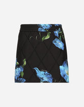 Fabric miniskirt with bluebell print - | Dolce & Gabbana