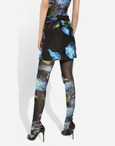 Fabric miniskirt with bluebell print - | Dolce & Gabbana