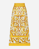 Majolica-print brocade calf-length skirt - | Dolce & Gabbana