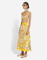Majolica-print brocade calf-length skirt - | Dolce & Gabbana