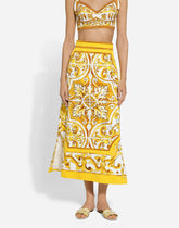 Majolica-print brocade calf-length skirt - | Dolce & Gabbana