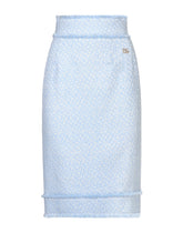 Calf-length raschel tweed pencil skirt with DG logo - | Dolce & Gabbana
