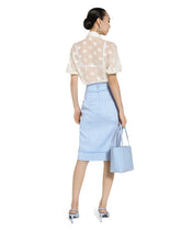 Calf-length raschel tweed pencil skirt with DG logo - | Dolce & Gabbana