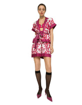 Majolica-print twill shirt with belt - | Dolce & Gabbana