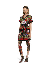 Twill pajama shirt with rose garden print - | Dolce & Gabbana