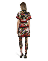 Twill pajama shirt with rose garden print - | Dolce & Gabbana