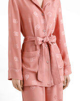 Vanity shirt in jacquard silk with allover DG print - | Dolce & Gabbana