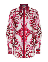 Majolica-print poplin shirt - | Dolce & Gabbana