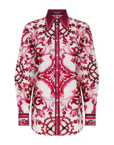 Majolica-print poplin shirt - | Dolce & Gabbana
