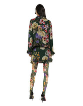 Charmeuse shirt with anemone print - | Dolce & Gabbana