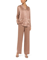 Satin pajama shirt with DG embroidery - | Dolce & Gabbana