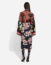 Oversize silk shirt with floral print - | Dolce & Gabbana