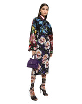 Oversize silk shirt with floral print - | Dolce & Gabbana