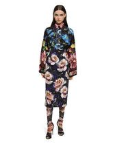Oversize silk shirt with floral print - | Dolce & Gabbana