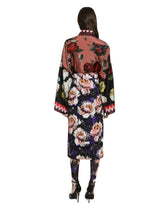 Oversize silk shirt with floral print - | Dolce & Gabbana