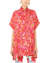 Short-sleeved silk shirt with 60s print - | Dolce & Gabbana