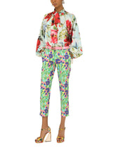 Habotai shirt with pictorial garden print - | Dolce & Gabbana