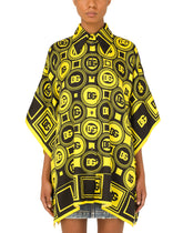 Sleeveless twill shirt with DG print - | Dolce & Gabbana