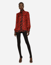 Leopard and zebra-print twill shirt - | Dolce & Gabbana