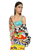 Short Carretto-print poplin shirt with knot detail - | Dolce & Gabbana