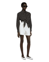 Cropped cotton poplin shirt with knot detail and polka-dot print - | Dolce & Gabbana