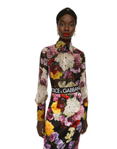 Chiffon shirt with hydrangea and floral print - | Dolce & Gabbana