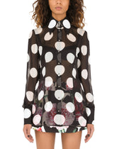 Chiffon shirt with polka-dot print - | Dolce & Gabbana